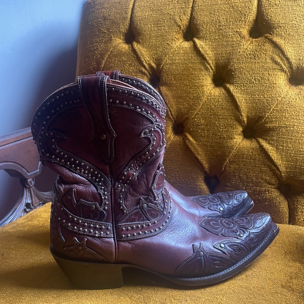 Lucchese Leather Mid-Calf Western Boots